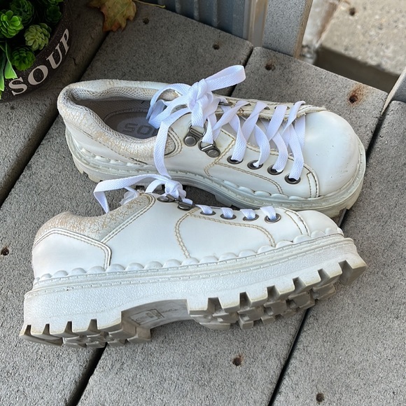 Soda Vintage’90 White Platform and Chunky Shoes Y2K - Picture 4 of 14